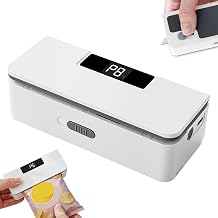 USB-C Rechargeable Mini Bag Sealer, 8-Level Adjustable Heat Sealer with Cutter, LED Display, Magnetic Base, Portable Resealer for Snack Bags, Food Storage Bags White