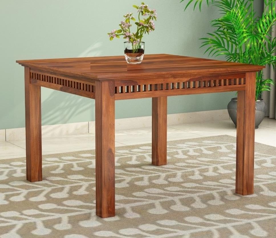 SNAP FURNITURE Wooden Solid Sheesham Wood Dining Table 4 Seater Only || Dining Room Furniture || 4 Seater Dining Table Without Chair|| (Antique-A-S-01)-image-36