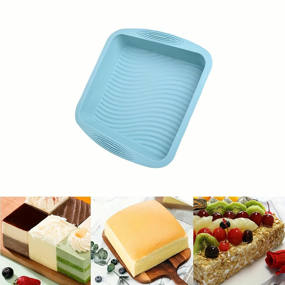 NYSDM - Juego de 7 moldes de Silicona antiadherentes para Hornear, para Pan Cuadrado, savarin, Pasteles con espátula, Pincel para Aceite, Brownies y Tartas de Queso