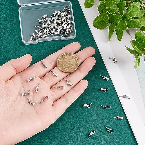 UNICRAFTALE About 60Pcs Screw Eye Pins Peg Bails 4x8mm Stainless Steel Eye Hooks Small Eyelet Screws Threaded Clasps Hooks Mini Metal Hoop Peg for Half Drilled Beads Charm Cork Top Bottles - Image 4