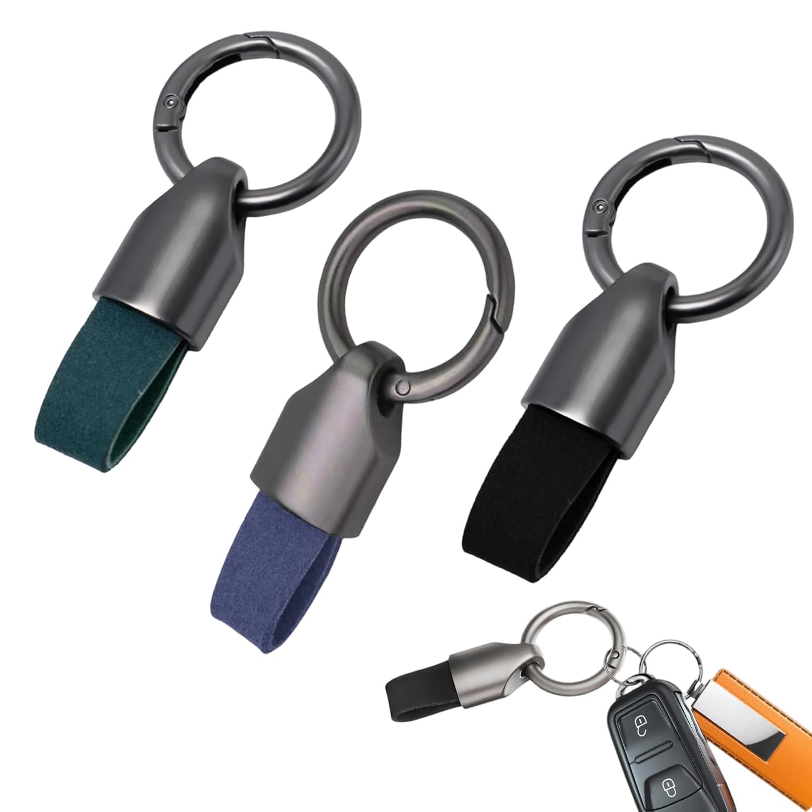 Car Key Chain Retro Style Simple Strong Carabiner Shape And Leather Knitted Keychain Leather Knitted Keychain Creative Car Key Ring Keyring Keyfob Key Holder