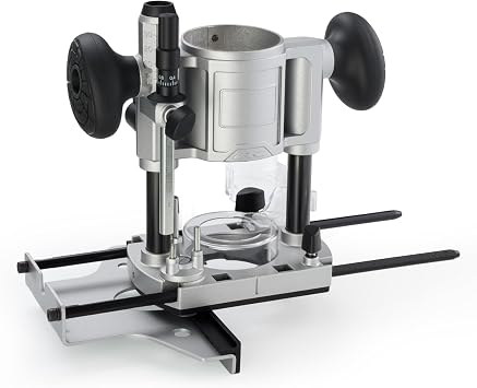710W Trim Router with Extended Trim Base, 1/4 Inch Collet, 66mm Diameter, 5.5A 120V 60Hz, Model RT-003 Plunge Base