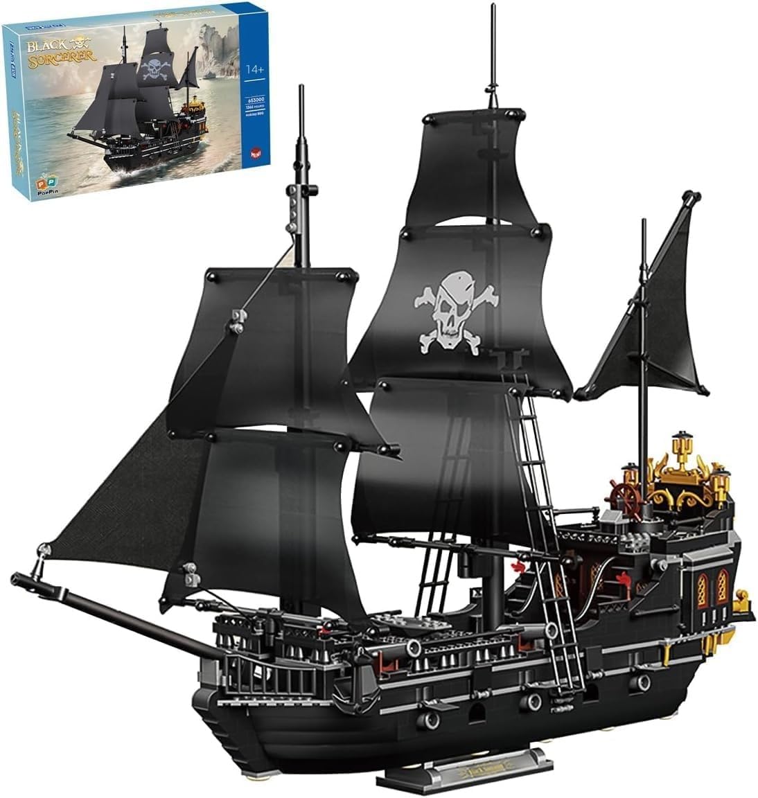 Amazon.com: FULHOLPE Pirate Ship Building Block Sets, MOC Black