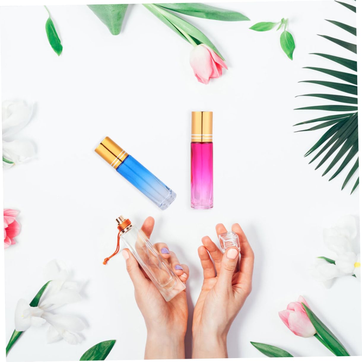 Boccette Roll-on in Vetro da 10ml, 20 Pezzi, Ricaricabili | Profumi e Oli da Massaggio, Facili da Riempire, Piccole e Portatili, per Viaggio e Cura Quotidiana Colore Casuale