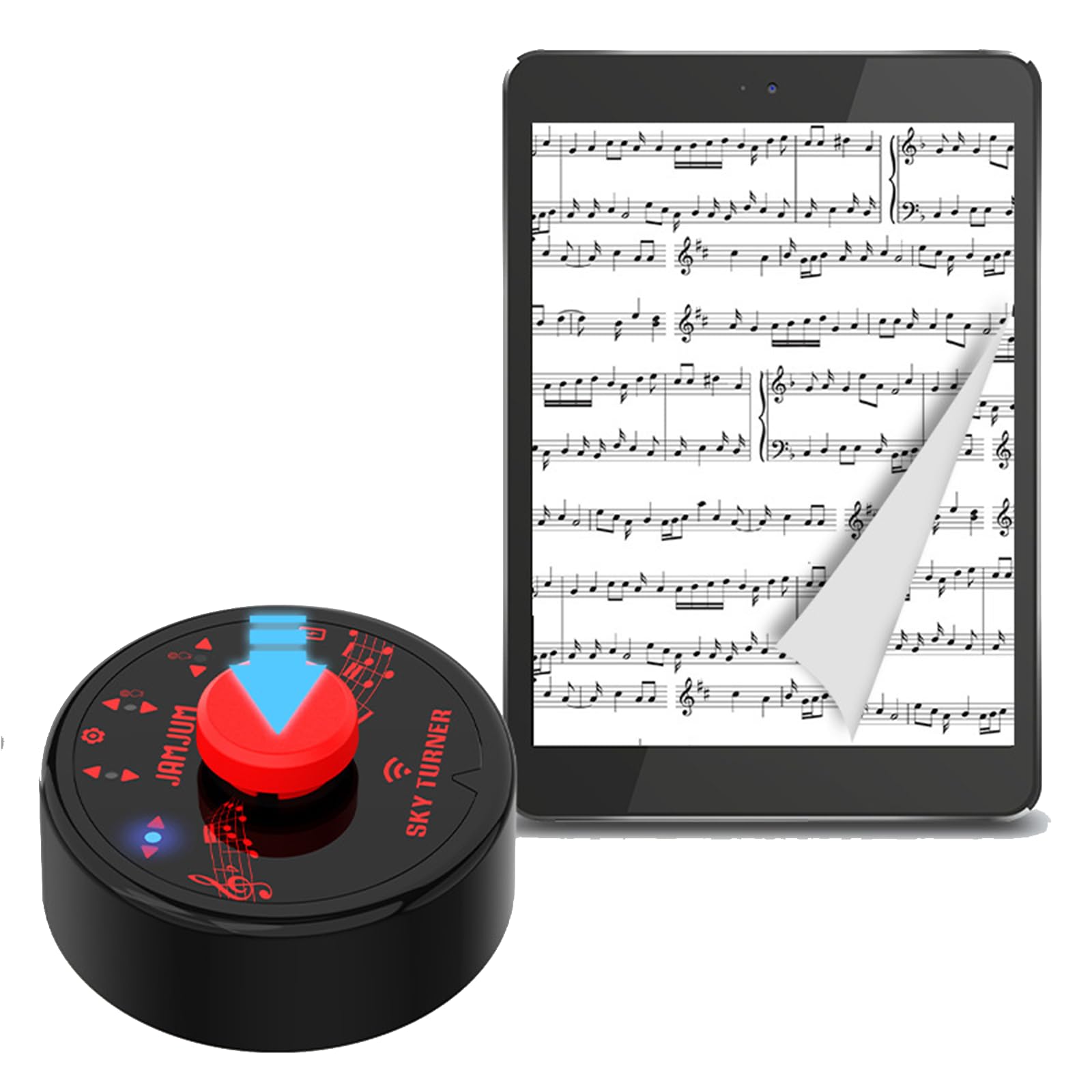 Wireless Page Turner Pedal, Bluetooth Page Turner, Portable Smart Bluetooth Music Foot Pedal, Hand Free Sheet Music Reading Page Turns for iPad Tablet Android IOS Phones Music Scores E-books PPT