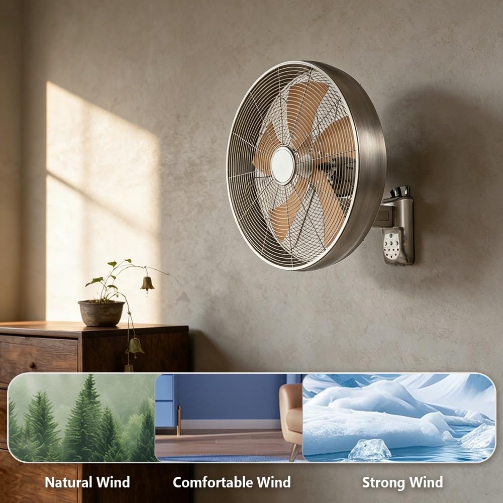 Ventilador de Pared con Mando a Distancia y Temporizador
