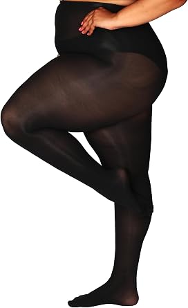 HONENNA Queen Plus Size Tights Semi Opaque Control Top High Waist Stockings Nylons Pantyhose for Women 1X 2X 3X 4X 5X 6X