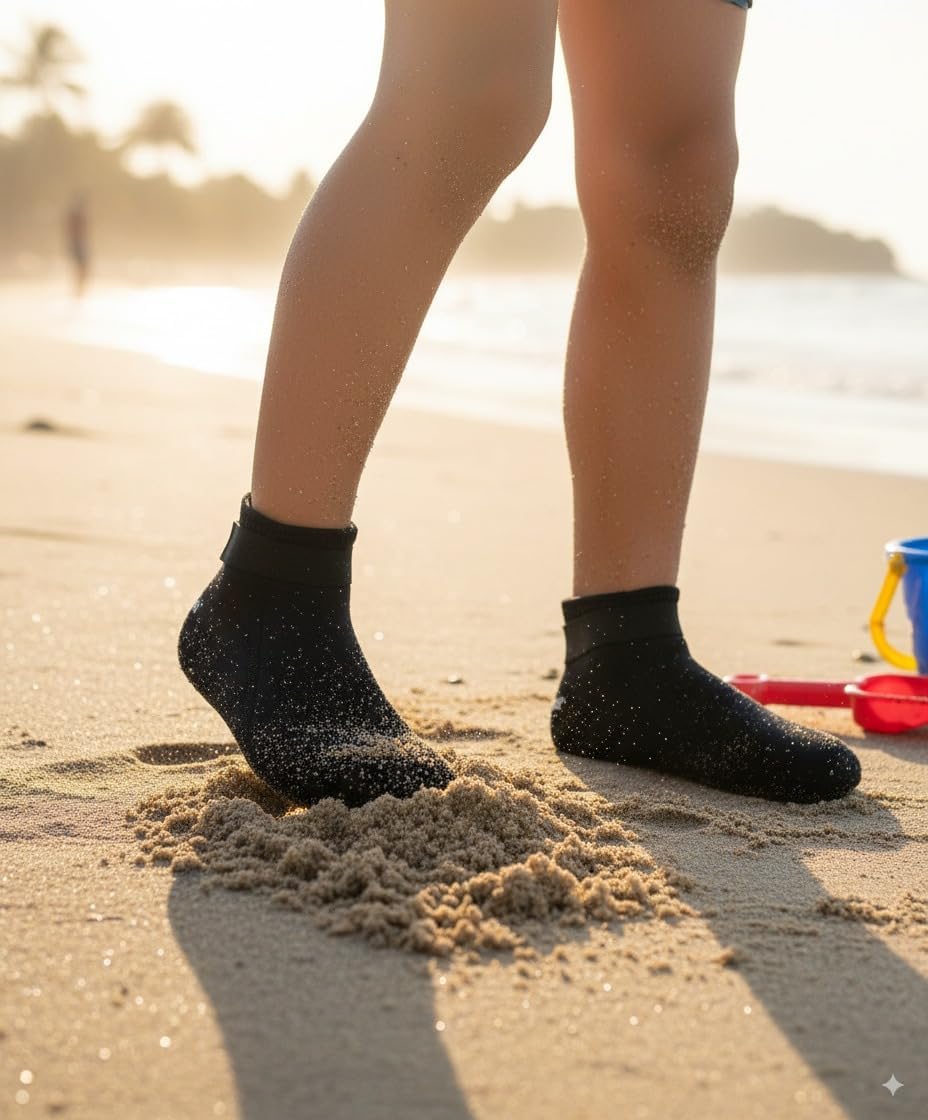 Gogokids 3mm Neoprene Wetsuit Socks for Kids, Keep Warm Toddler Water Socks, Anti-Scratch, Non-Slip, and Anti-Scald - Image 2