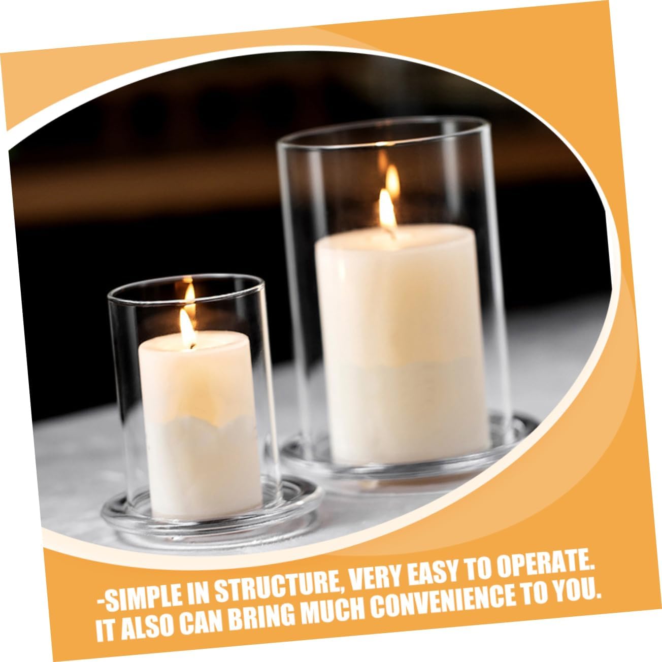 UKCOCO 3Pcs Transparent Glass Candle Holder Clear Cylinder Chimney Shades for Desktop Decoration Glass Candle Covers for Home Wedding Banquet Ambiance