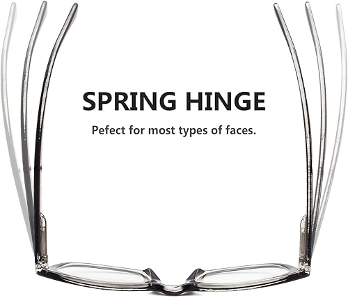 Miniatura 4 de LUR Lentes de lectura para hombre, 0.75, cuadrados, clásicos, 4 paquetes, cómodos bisagras de resortediseño en tono madera