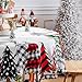 Siilues Christmas Tablecloth 70x70 Inch Round, Washable Plaid Merry Christmas Trees Waterproof Table Cover Seasonal Winter Scalloped Edge Dining Table Cloth Home Party Decorations
