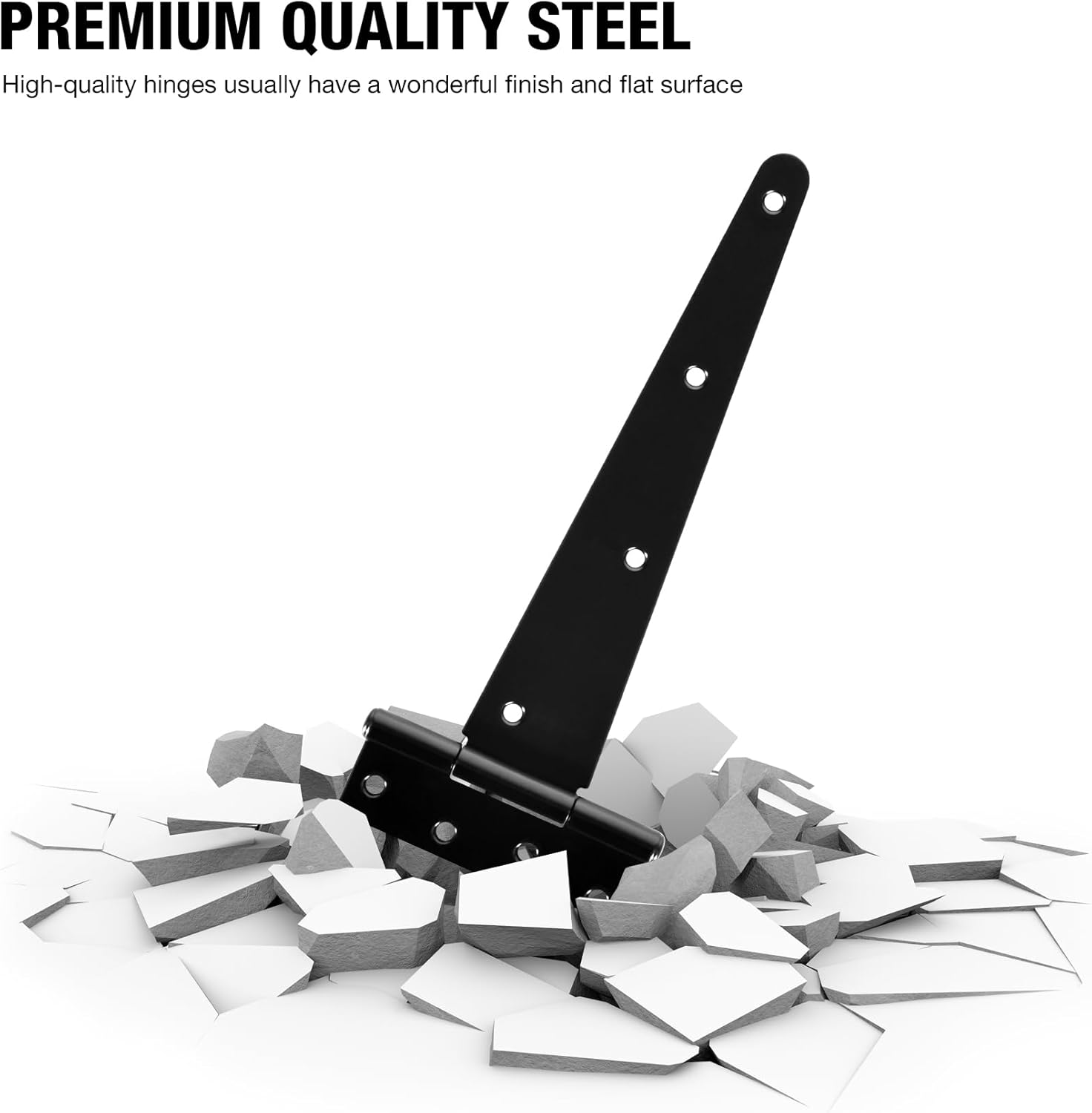 TDCHINGES 10 Inch Heavy Duty T Strap Tee Hinge 6 Pack Barn Farm Fence Gate Door Hinges for Shed Doors Outdoor Kitchen Wood Cabinet Interior Exterior Window Bar Shop Matte Blake Door Hinge Hardware Kit