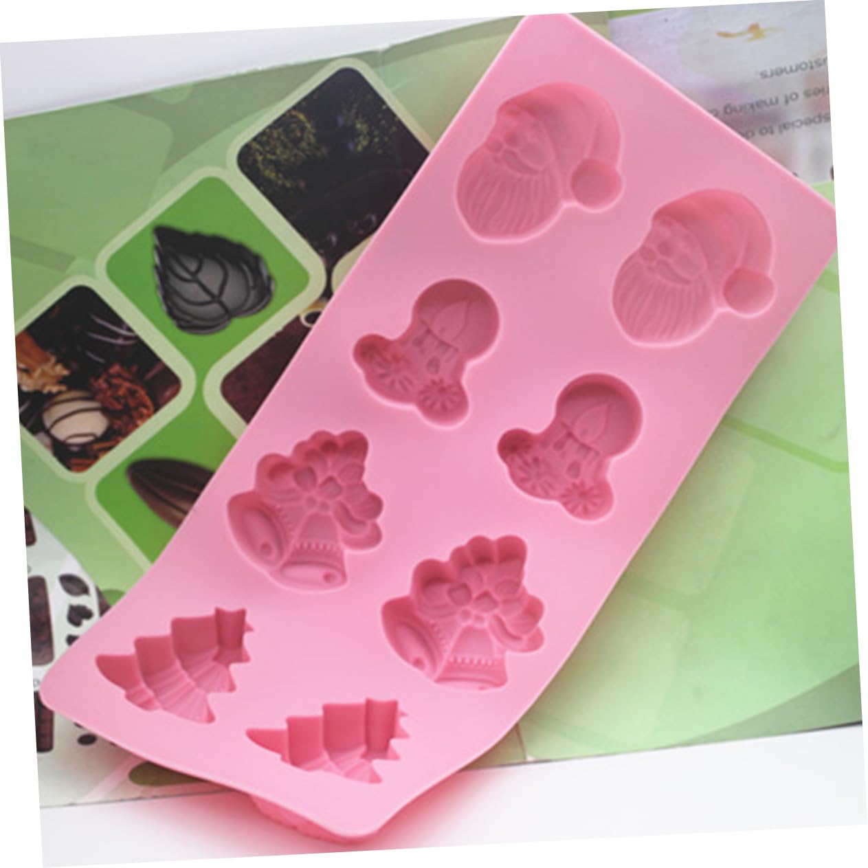 Didiseaon 3 Piezas Temáticas Para Hornear Fondant Pudín Jabón Marco Molde Forma Alrededor Vela Hielo Chocolate Jingle Dibujos Animados Navidad Año Y Sartenes Molde Cráneo De