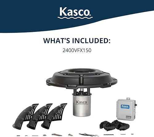 Miniatura 11 de Kasco Fuente de estanque aireadora serie VFX - 1/2 caballo de potencia 120V monofásico con cable de alimentación eléctrica de 100 pies Bomba
