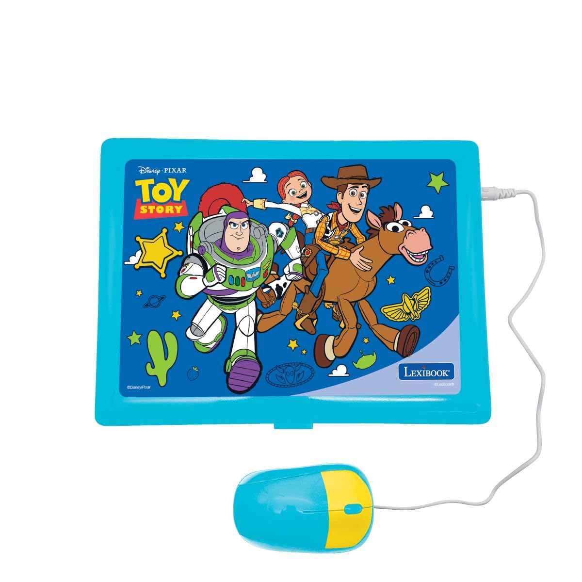 Lexibook, Toy Story Computadora Educativa, JC601TSi1LXB | Inglés/Francés, 164 actividades, Matemáticas, Juegos de lógica, Modo de música, Pantalla LCD