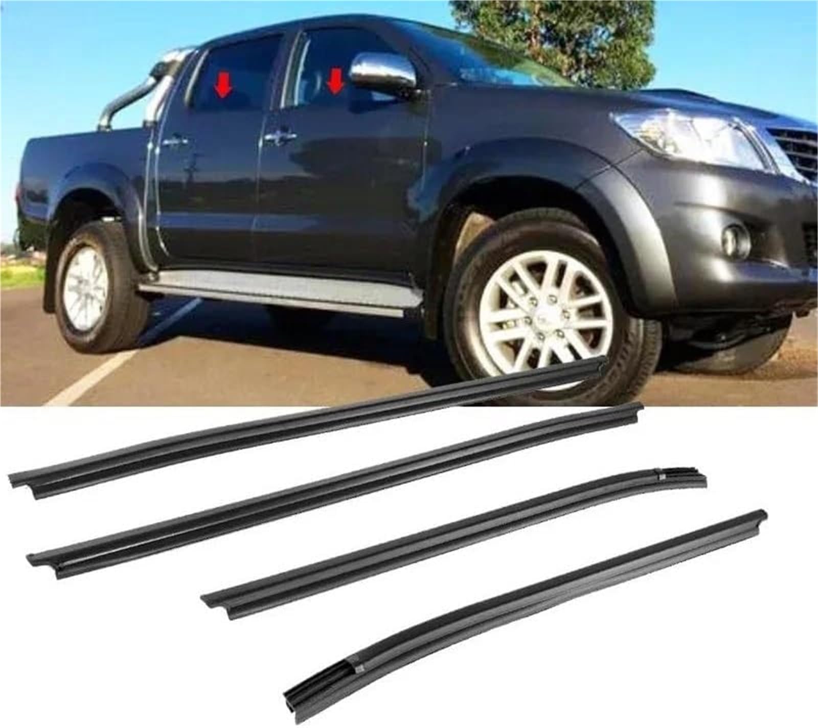 Listwa krawędziowa okna samochodowego Taśma uszczelniająca bocznej szyby samochodu Uszczelka drzwi Uszczelka przeciwdeszczowa Pogoda dla TOYOTA dla Hilux Sr5 4 drzwi 2005-2015