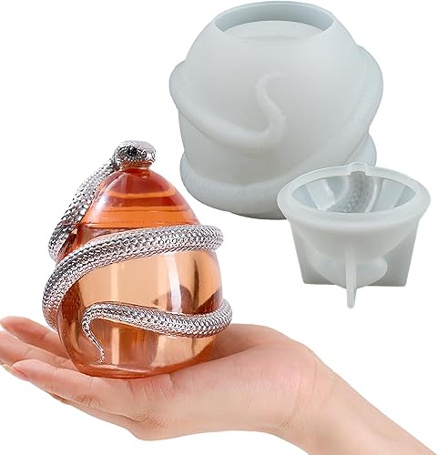 Molde de resina de huevo de serpiente, moldes de silicona para frascos con tapa, fundición de resina epoxi, caja de serpiente 3D, moldes de
