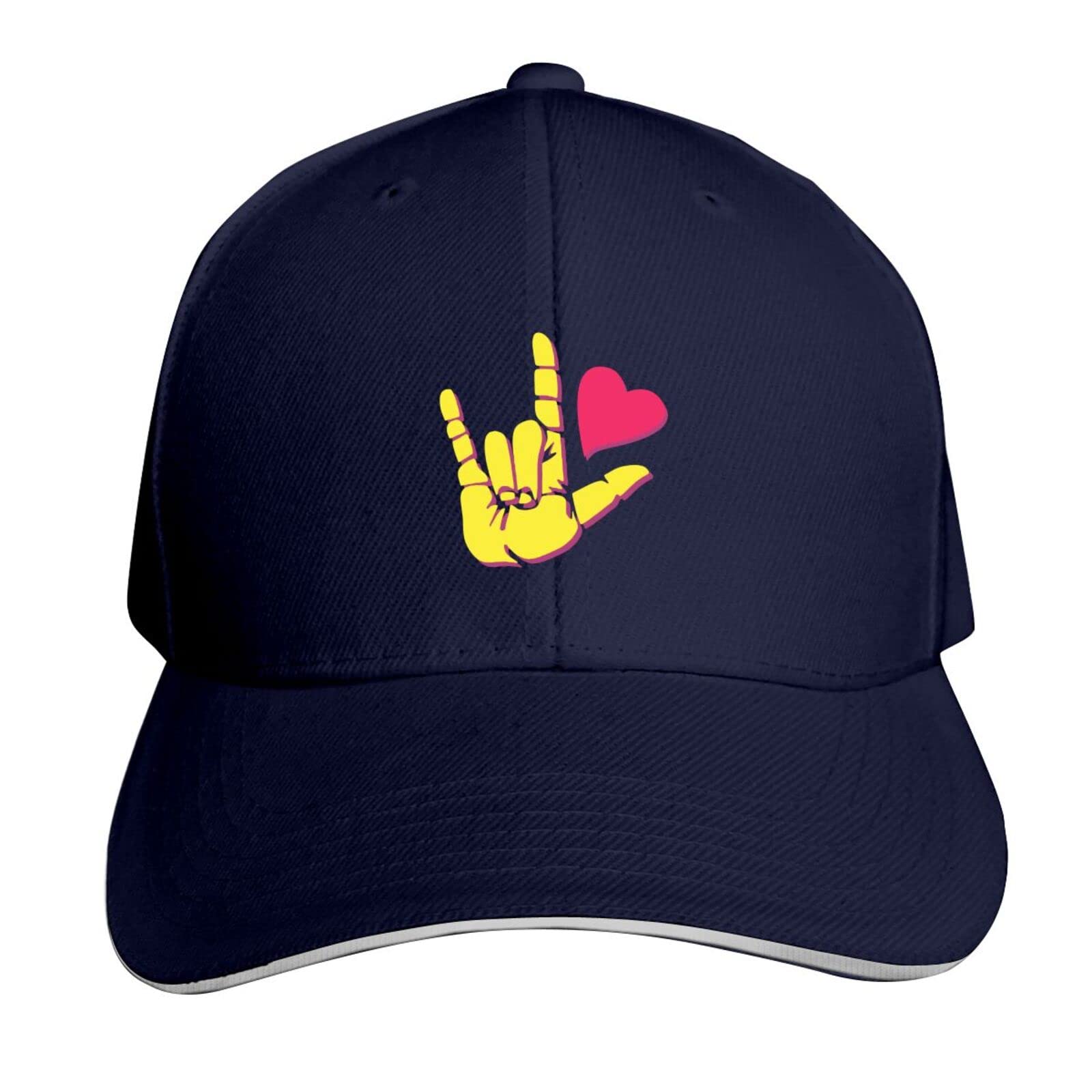 American Sign Language I Love You Unisex Baseball Cap Adjustable Sport Sandwich Cap Trucker Hats Classic Hip Hop Peaked Hat