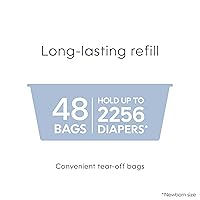 Vista 11 de Diaper Genie Signature Gift Set Includes Easy Roll Refill with 48 Bags Holds Up to 2256 Newborn Diapers, Plastic