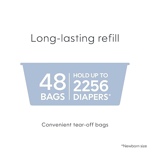 Miniatura 11 de Diaper Genie Juego de regalo exclusivo | Incluye recarga fácil de rollo con 48 bolsas | Capacidad para hasta 2256 pañales para recién nacidos