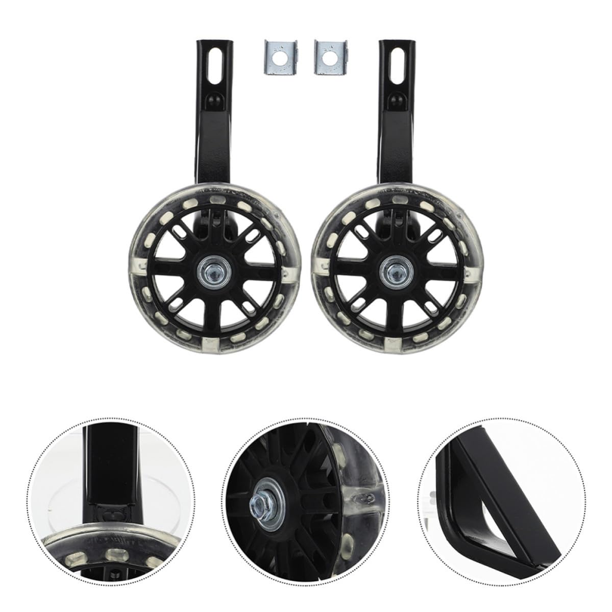 2 Pares Ruedas de Entrenamiento Luminosas para Bicicleta Infantil