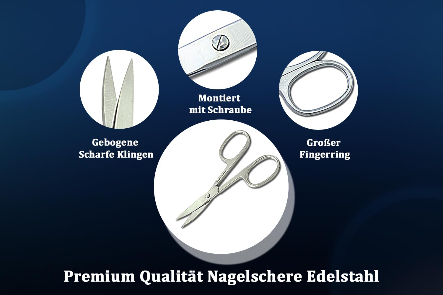 SMI Ciseaux à Ongles Gaucher 9,5 cm – Ciseaux Cuticules – Pour Ongles Doigts Orteils Incarnés et Durs – Ciseaux Manucure Pédicure Précision Acier Inoxydable – Avec Étui