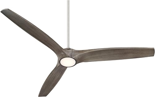 Miniatura 6 de Casa Vieja Padera - Ventilador de techo moderno rústico de 3 aspas para interiores y exteriores, con luz LED regulable, control remoto de níquel