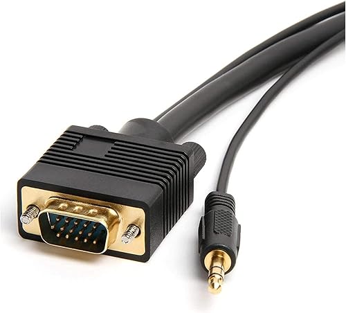 Steren 6-Feet SVGA de15hd y 3.5mm Stereo Monitor Audio Cable (253206bk)