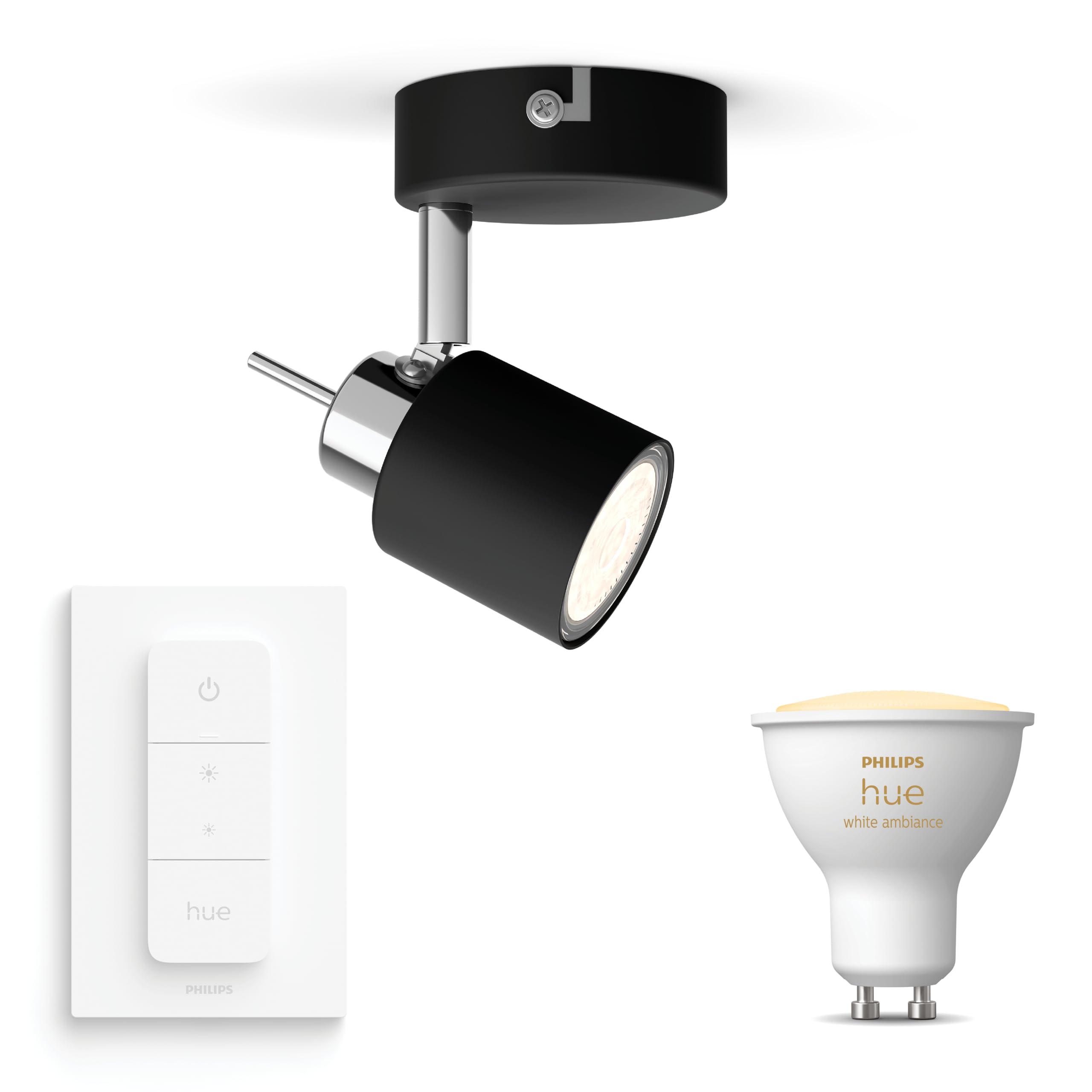 Philips Hue Meranti Spot en saillie (Noir) - 1 lumière - Chaud/Froid