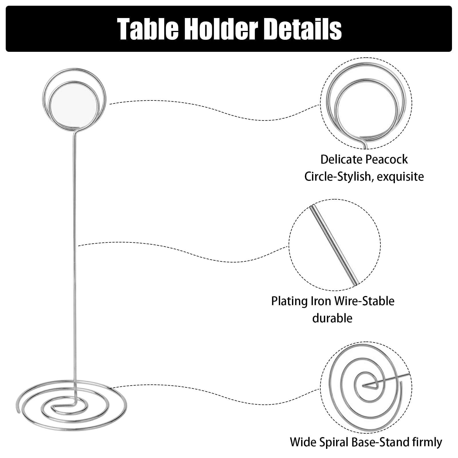 WEXFFU 10PCS Table Number Holders, Table Name Holders, 22cm/8.66inch Table Number Stands - Image 3