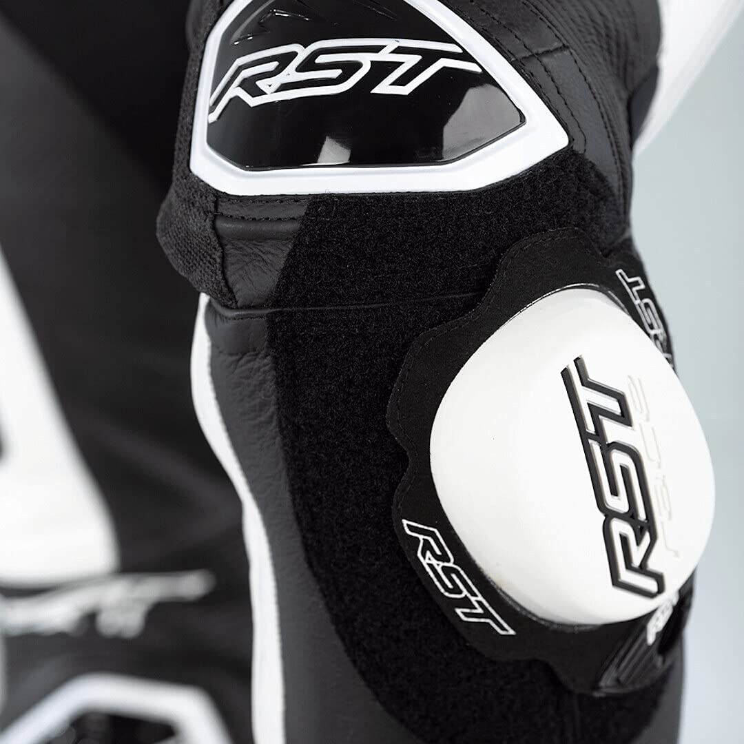 RST Pro Series Airbag Combinaison en cuir de moto une pièce (White/Black,XXL)