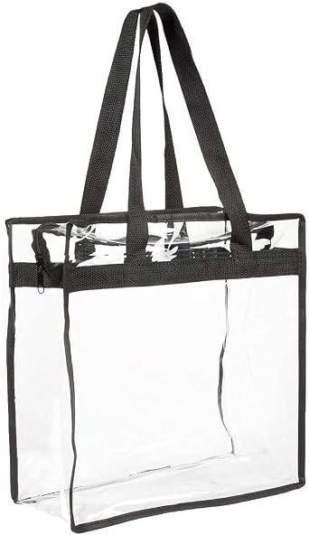 Clear Tote Bag, Stadium Approved Transparent Security Travel Gym See Through Bag, 30 * 30 * 10cm