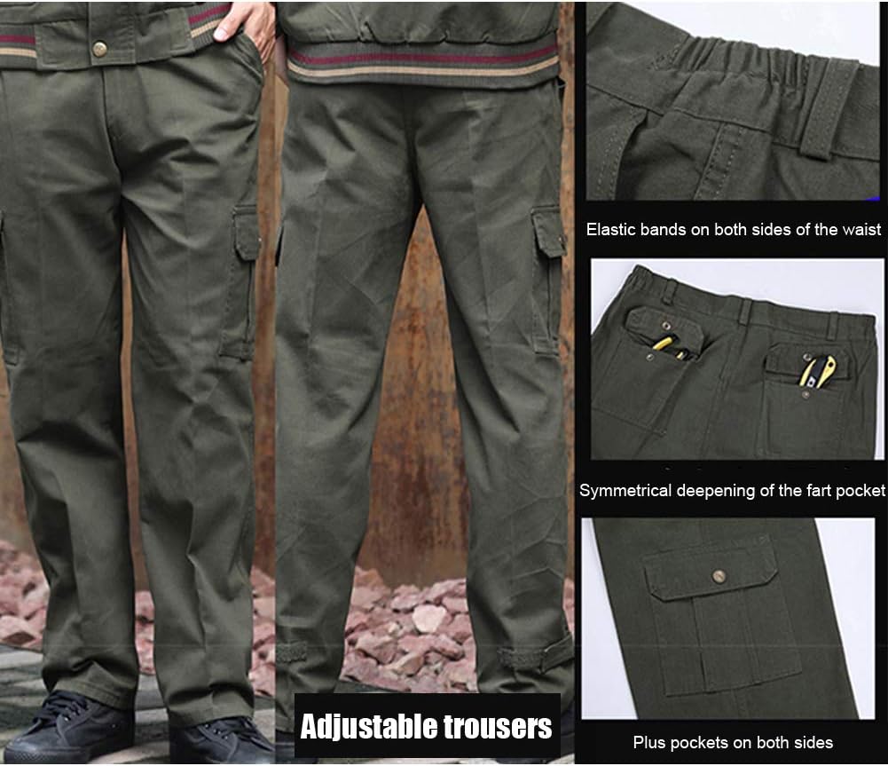 Jacket Workwear, Jacket Workwear Safety, Cotton Canvas Multi-Pocket Wear-Resistant Anti-Scalding Work Clothes Suitable for A Variety of Industries,L