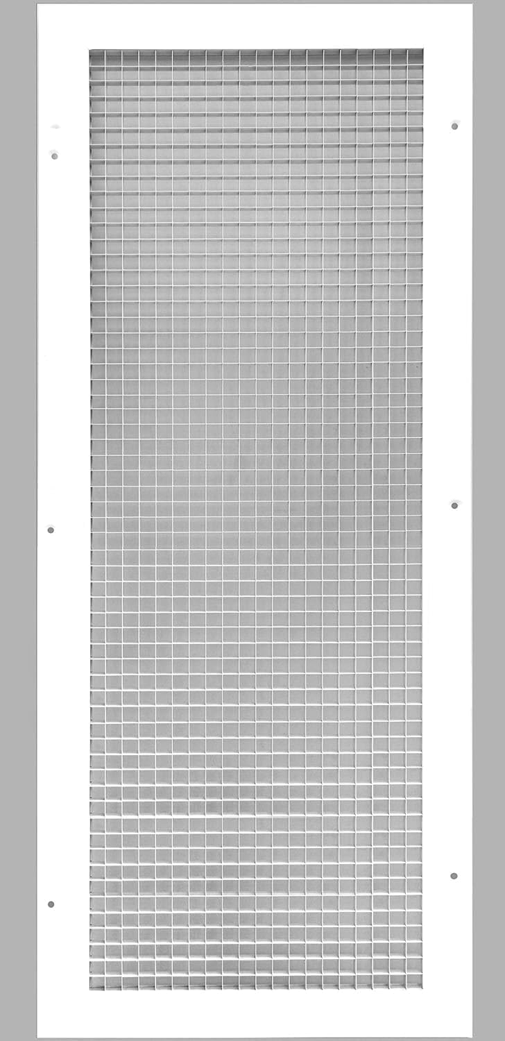 14" x 24" or 24" x 14" Cube Core Eggcrate Return Air Grille - Aluminum Rust Proof - HVAC Vent Duct Cover - White [Outer Dimensions: 15.75 x 25.75]