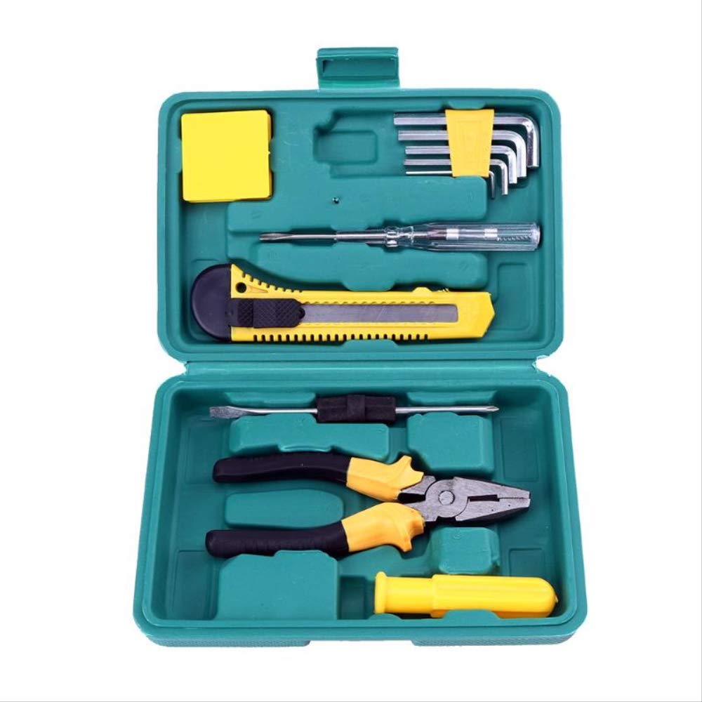 11pcs Kit Di Attrezzi Per La Riparazione Dell'auto Per Uso Domestico Cacciavite + Pinze Per Cavi + Chiave + Cassetta Degli Attrezzi A