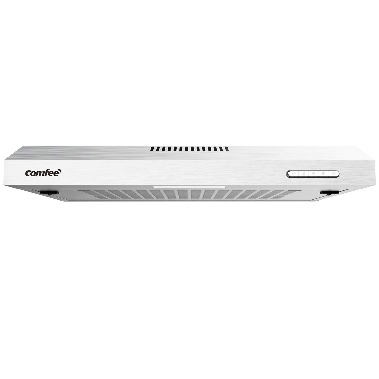 COMFEE'CHU 3.6F17BS 60 cm Undermount Hood Cooker Hood Base with Stainless Steel, Removable Aluminium Filter, 200 m³/h Airflow, 2 Levels, 1 LED Light, Stainless Steel, Silver