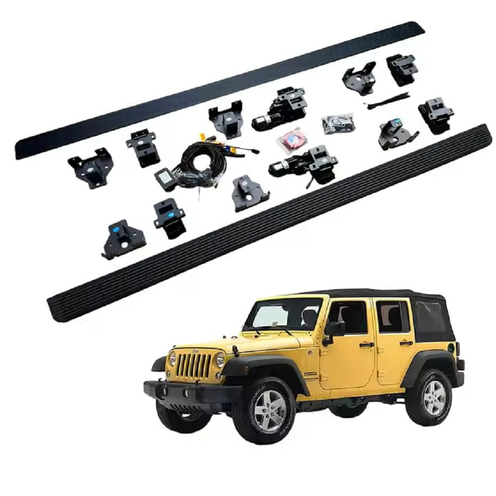 Pedane laterali elettriche adatte per Jeep Wrangler JK 4 porte 2008-2017, 2008-2017, 2 pezzi