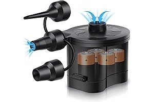 Electric Air Pump for Inflatables, Battery Operated - Quick-Fill Inflator Deflator for...