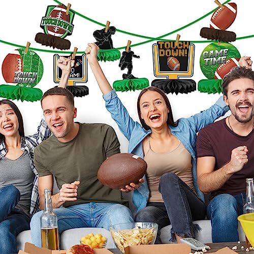 10PCS Football Party Decorations Football Table Centerpiece Football Honeycomb Centerpieces Table Toppers for Football Birthday Party Football Game - Image 3