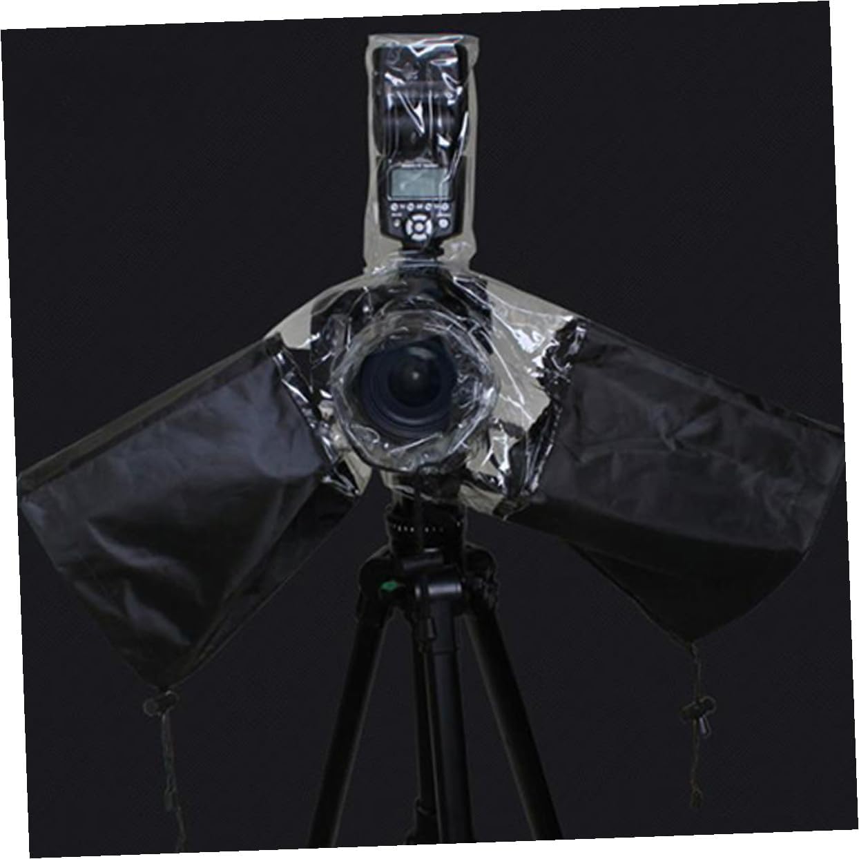 Dustproof Camera Rain Cover Flash and Lens Protectors Drawstring Arm Flexible Rubber for Camera Accessories