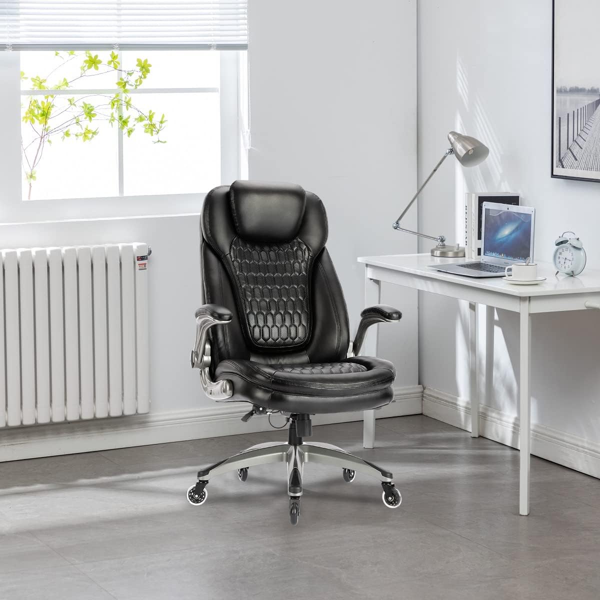 Silla Home Office Gris Silla De Oficina Ergonómica Con Respaldo En S, Reposacabezas Ajustable Y Brazos Plegables – Malla Transpirable, Gris Silla Escritorio Soporte Lumbar Ajustable