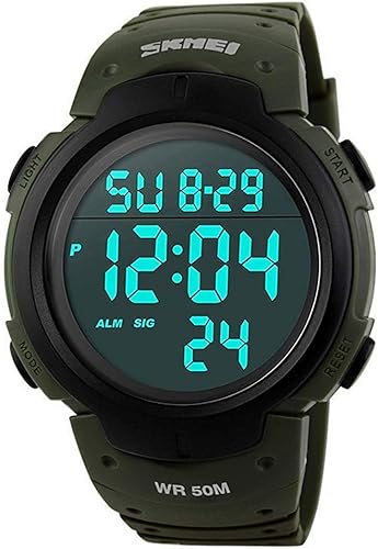 Miniatura 9 de MJSCPHBJK - Reloj deportivo digital para hombre pantalla LED impermeable relojes militares de cara grande y reloj electrónico resistente del