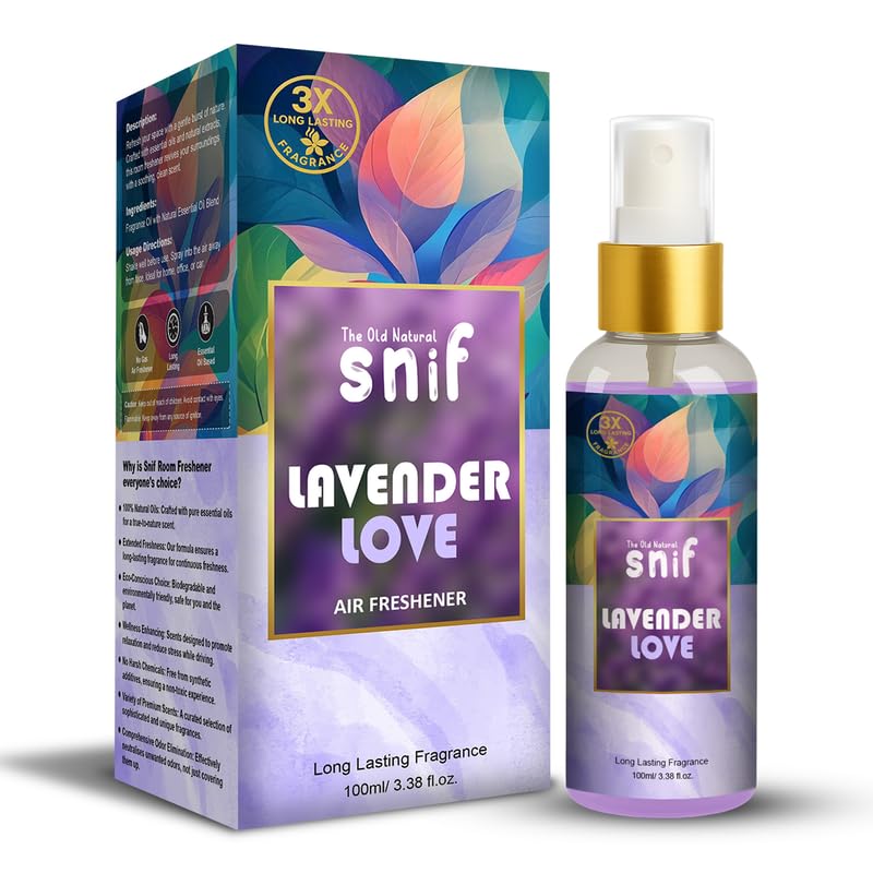Image of Snif Lavender Love Air Freshener Spray - 100ml | Calming Lavender Scent, Long-Lasting Fragrance for Home, Office & Car