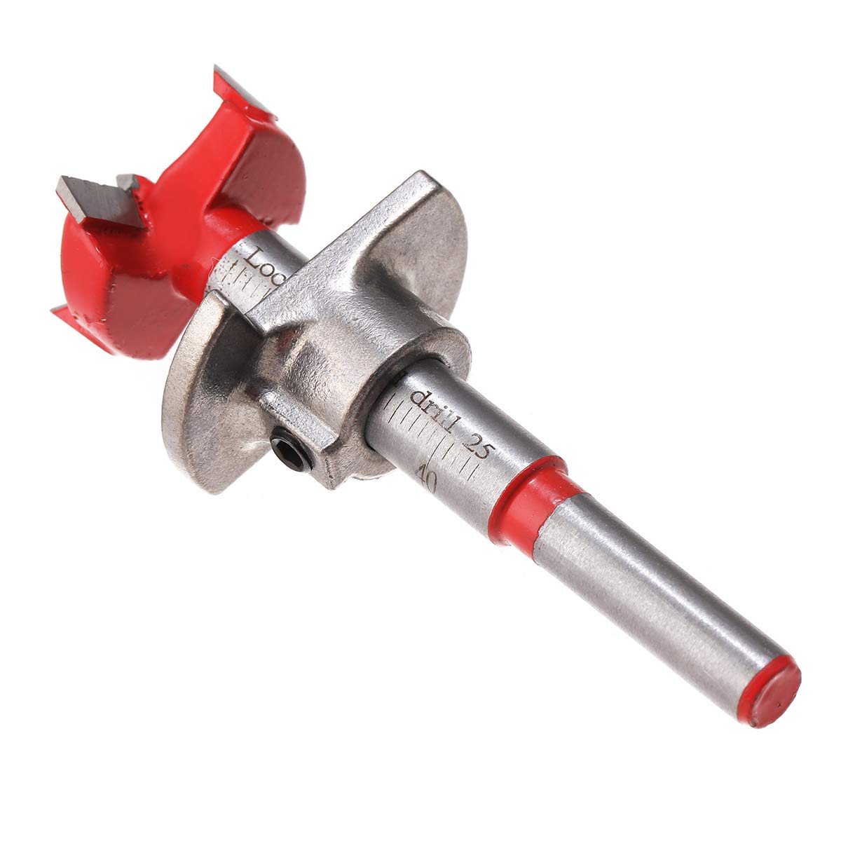 TOPWAY Brocas Forstner Set 5 Piezas, Forstner Bits Broca de Posicionamiento Ajustable de Carburo Cementado de 15-35mm con Tope de Profundidad para Taladrar Orificios de Bisagra de Carpintería
