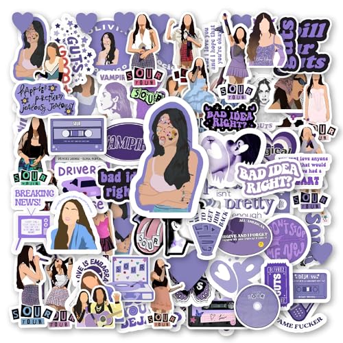 Image of 80 Pcs Olivia Rodrigo Stickers for Journal Laptop Mobile DIY Decor Scrapbooking Sticker