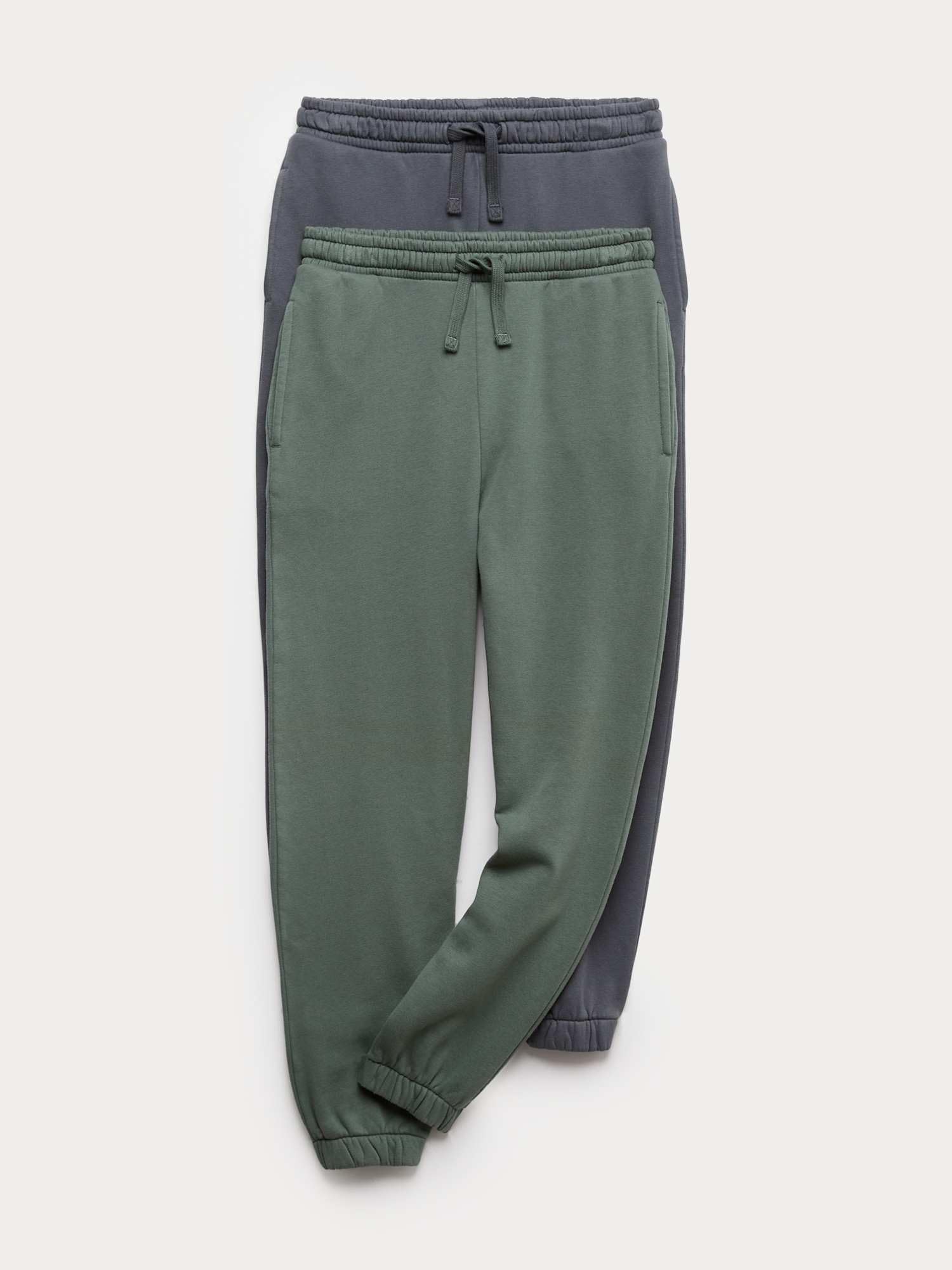 Marks & Spencer Bambini Pantaloni Jogging 2-Pack Ricco di Cotone – Unisex per Bambini e Ragazze – Vita con Coulisse – con Tasche