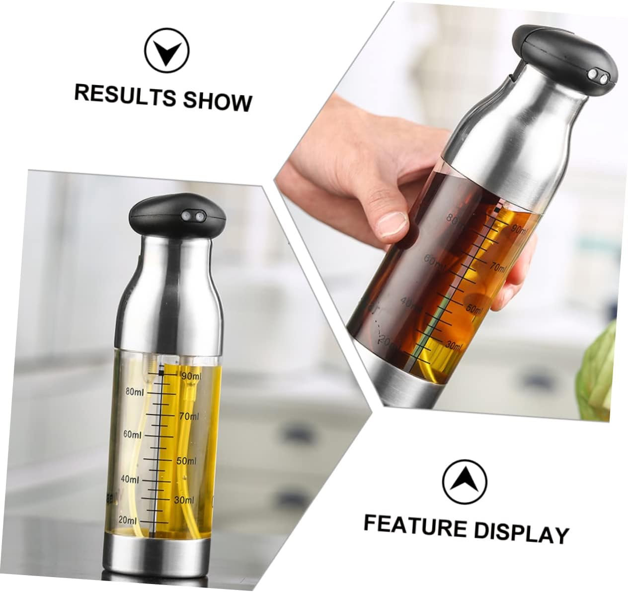 VICASKY Oil Sprayer Bottle for Cooking Ergonomic Spray Kitchen Olive Oil Dispenser for Bbq Salad Vinegar Soy Sauce Control