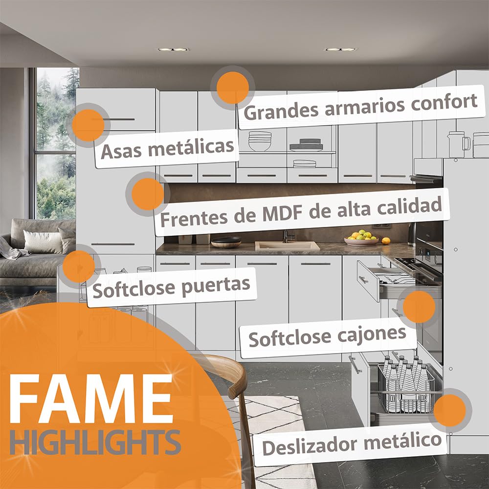 Vicco Etagère de Cuisine Fame-Line, Chêne de Force doré, 15cm sans PT, à Combiner avec d'autres modules de la série Fame-Line