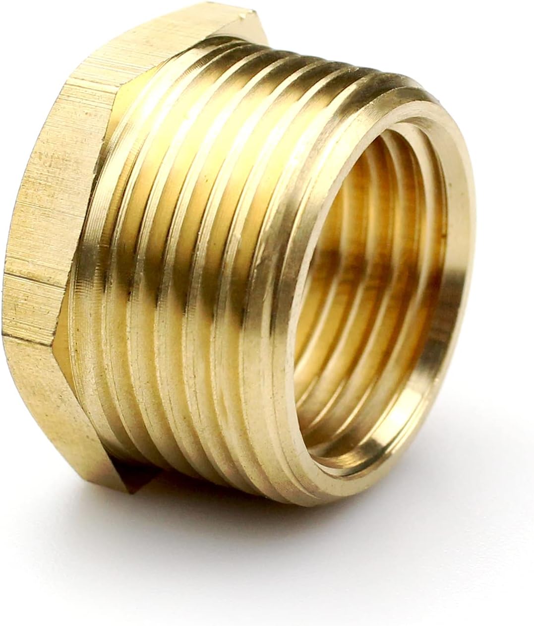 suaywo 2 Pcs Brass Bush Connector 3/4″ Male to 1/2″ Female Thread Pipe ...