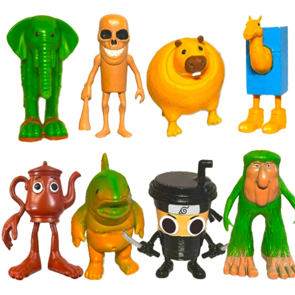 Dlishka Italian Brainrot Action Figures Set,8-Piece Funny Collectible Figures for Kids & Adults,Tralalero Tralala-Inspired,Creative Shark,Monkey and More Toys,Safe Gifts for Fans Ages 6+ (D 8PCS)